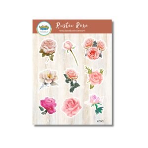 elegant rose rustic rose kiss cut stickers | floral stickers for scrapbooking & planners